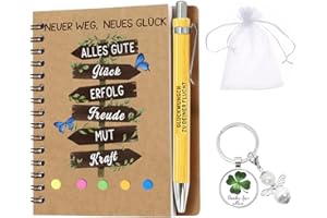 ‎EPICSOA Abschiedsgeschenk Kollegen, 4 Stück Abschiedsgeschenk mit 140 Seiten Notizbuch, Kugelschreiber, Schlüsselanhänger & Staubschutztasche - Dankeschön Geschenk für Kollegin, abschiedsgeschenk lehrerin