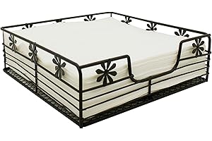 CVHOMEDECO. Primitives Portatovaglioli Piatto Decorativo Cocktail Paper Portatovaglioli Caddy, Ruggine, 21,4 x 21,4 x 6,3 cm