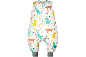 WYTBABY Baby Sleeping Bag 1.0 Tog With Legs, 100% Cotton Sleeveless Baby Sleep Sack Toddler Wearable Blanket For Boys and Girls, 90cm/3-4 Years