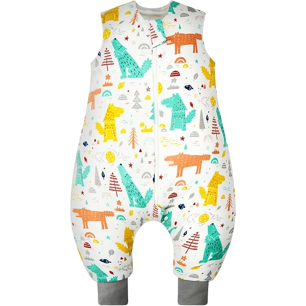 WYTbaby Cotton Sleeping Bag With Legs - 1.0 TOG Sleeveless Wearable Blanket For Babies 6-18 Months