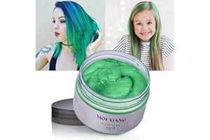 MOFAJANG Hair Colour Wax, 120g Temporary Coloured Hair Paint Wax, Easy Washable Colour Change Hair Dye for Women Men(Green)