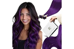 ‎RUNATURE RUNATURE Echthaar Extensions Bondings Lila Pre Bonded U Tip Keratin Extensions Echthaar Fusion Keratine Haarverlängerung Echthaar Lila 35cm 14 Zoll 20g