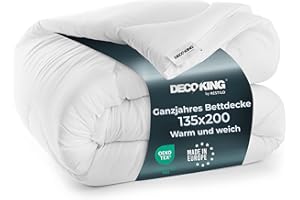 ‎DECOKING DecoKing quilt, non-allergenic, 100% microfiber, can be used all year round, Öko Tex Standard, Inez, White, 135 cm x 200 cm