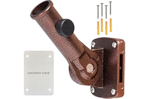 NQ Flag Pole Holder for 2.5cm (1 Inch) Diameter Flagpoles, Aluminum Flag Pole Bracket for Outside House, Multi-Position Adjustable Flag Pole Mounting Bracket (Brown)
