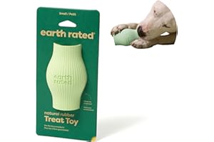 Earth Rated Treat Dispensing Dog Toy, Enrichment Toy for Adult and Puppy Dogs, Slow Feeder, Dishwasher and Freezer-Safe, Natural Rubber, Small, Green