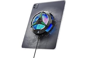 ACEDAYS Magnetischer Kühler für iPad, Tablet-Kühler für iPad/Surface Pro/Samsung Tab, universeller Heizkörper mit Temperaturanzeige für mobiles Gaming, Tiktok Live Streaming (Green Mech)