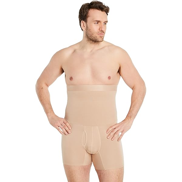 FINN Shapewear boxershorts voor heren, buikcontrole, figuurvormende bodyshaper, compressieshort met hoge taille, van katoen, Wit, 4XL FINN Shapewear boxershorts voor heren, buikcontrole, figuurvormende bodyshaper, compressieshort met hoge taille, van katoen, Wit, 4XL