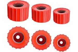 NINGWANG 6 Pieces Copper Pipe Cleaners, Handy Sized Plumber, Tube Cleaning Brush for Copper, Copper Pipe Cleaner (3 Sizes), Red