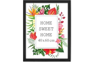 MG Design Cadre photo en bois 40 x 60 cm noir avec verre acrylique - idéal pour suspendre ou poser, parfait pour mettre en valeur vos photos, affiches ou puzzles dans votre intérieur avec élégance