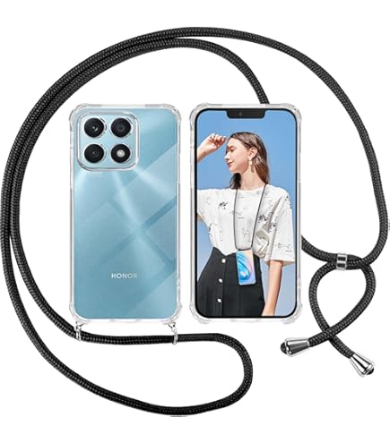 Custodia Con Collana Per Honor X8A - Cover Con Laccio Regolabile, Design Cuore, Protezione Antiurto - Foto 6