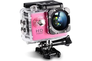 ZUNATE Mini DV Sports Camera,Action Camera 4K Waterproof 30m Outdoor Sports Video DV Camera 1080P Full HD LCD Mini Camcorder Mounting Accessories Kits(pink)