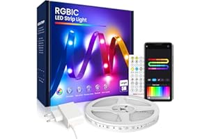 Beaeet Tiras LED 5 Metros RGBIC 5050, Luces LED con App y Mando, Sincronización con la Música, Ideal para Luces LED Habitación, Decoración de Fiestas y Navidad(5m*1)