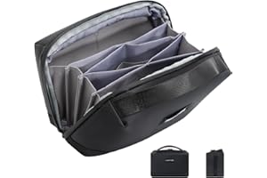 LENTION Sac de Rangement Câble, Pochette Câble de Voyage, Organisateur Électronique, Tech Pouch pour Accessoires Techniques USB Cables, Chargeur, Batterie Externe, Carte SD, Objets Quotidiens (Noir)
