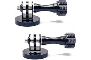 PEZEEU 2 x Adattatore per treppiede in alluminio Supporto Adattatore per Treppiede per fotocamera accessori con filettatura da 1/4 di pollice compatibile con action cam (nero)