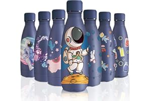 KollyKolla Gourde Isotherme Enfant, Gourde Inox 350ml, Impression 3D Gourde Isotherme Petite, Sans BPA, Gourde Reutilisable, Bouteille Isotherme pour Enfant, Adultes, Sport, Bureau