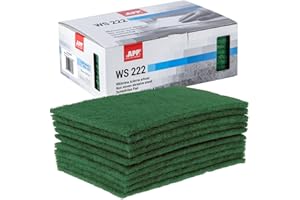 AUTO-PLAST PRODUKT APP WS 222 - Schleifvlies-Pads, 10er-Set, 150 x 230 mm, grün | Schleifvlies für Metall, Holz, Stahl & Edelstahl | Grobkörniges Schleifwolle, Körnung: 240-280