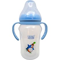 Safari Baby Wide Nick Baby Feeding Bottle 270 ML With Handle blue ...