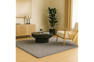 ‎VOUNOT VOUNOT® Teppich Wohnzimmer Groß 200x300 cm, mit rutschfeste Rückseite & Antirutschmatte, Kuscheliger Kurzflor Flauschig Teppiche Gegend für Schlafzimmer Kinderzimmer Esszimmer, Grau