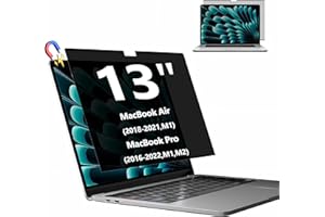 Magnetischer Blickschutzfolie für Macbook Pro 13 Zoll (2016–2022, M1, M2) / MacBook Air 13 Zoll (2018–2021, M1), Abnehmbarer Sichtschutzfilter für Laptops und Blendfreier Blaulicht Bildschirmschutz
