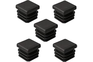 YEYIT Kwadratowe plastikowe zaślepki (20 mm x 20 mm) czarne zatyczki wewnętrzne kwadratowe żebrowane rurki antypoślizgowa mata zaślepki rurowe wkładki zatyczki rurowe do stołów, biurek, krzeseł, mebli