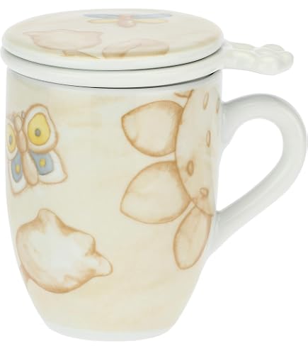 Biscottiera Thun Florianne In Porcellana Dipinta A Mano - Con Coperchio, Motivi Floreali, 300 Ml