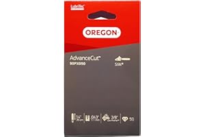 OREGON AdvanceCut - Chaîne de Tronçonneuse pour Guide-Chaîne 35 cm (14") / Pas 3/8" Low Profile / Jauge 1,1 mm / Gouges Chamfer Chisel / 50 Maillons d'Entraînements - pour Efco, Stihl & Oleo Mac(90PX)