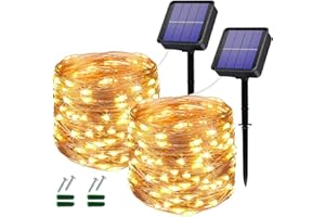 OREUNIK Luces Solares LED Exterior Jardin, 2 Pack Guirnaldas Luces Exterior Solar 240LED 24M Impermeables Cadena de Luces Decoracion para Jardín, Dormitorio, Muebles, Patio, Terraza, Balcón, Fiestas, Bodas