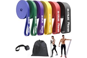 Fitense Bande Elastiche Fitness - Banda Elastica Fitness con Vari Livelli di Resistenza, Elastici Fitness con Ancoraggio per Porta, Poster di Allenamento e Custodia per Stretching, Body Building