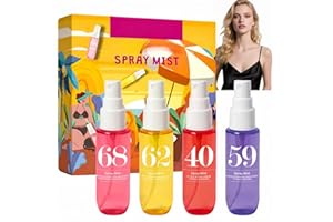 QINZIEN Brazilian Body Spray for Women,Long-Lasting Hair & Body Mist, 4Pcs 40ml Mini Perfume Gift Set,Fruity Floral Vanilla Fragrance,Moisturizing Travel Size Spray for Women/Girls,Ladies Perfume Set