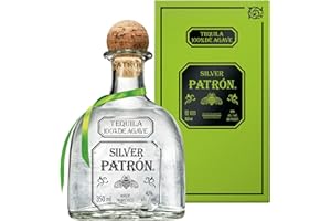 PATRÓN Silver Premium Tequila, Made from the Finest 100% Weber Blue Agave, Handcrafted in Small Batches in Mexico, 40% ABV, 35cl / 350ml