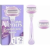 Gillette Venus ComfortGlide Breeze Máquinilla de Depilación Para Mujer + 2 Cuchillas de Recambio, 3 Venus Recambios Para Una 
