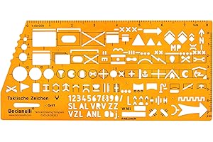 BOCIANELLI NATO OTAN Symboles Militaires des Troupes Trace Gabarit Normographe Armée Tactique 1: 50000 échelle Carte Topographique Dessin Technique Traçage Illustration
