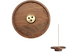 ICELSA Incienso Quemador de Cenizas Porta Incienso Madera Soporte de Varilla Quemador para Varillas de Latón Quemador Incienso para El Hogar Yoga y Meditación la Decoración del Hogar