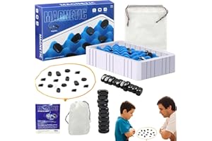 Morofme Magnetisches Schachbrettspiel Set Multiplayer-Magnet-Brettspiel Strategie-Tischmagnetspiel Puzzle Checkers Spiel Reisen Schach Magnetisch Tragbares magnetisches Kampfschach