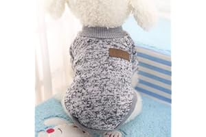 Idepet Haustier Katze Hund Pullover, warme Hund Pullover Cat Kleidung, Fleece Haustier Mantel für Welpen Small Medium Large Dog, Pink & grau (S, Grau)