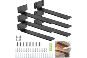 WELDUN 6 Stücke Regalhalterung Regalträger 10 Inch, Schwerlast Regalwinkel für die Wandmontage, Tragkraft 75 KG