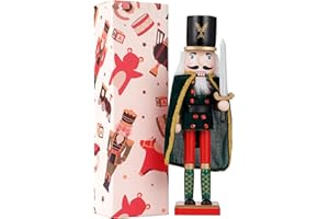 ‎COMBIUBIU COMBIUBIU 38 cm Nussknacker Figuren Holz Nussknacker Soldaten,Traditionelle Weihnachten Nussknacker Figuren Deko aus Kiefernholz für Zuhause Weihnachtsdekoration Weihnachtsschmuck, (Schwarz)