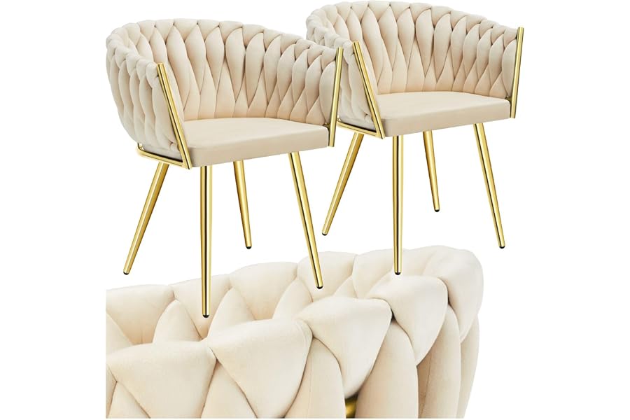 tectake® Juego de 2 Sillas de Comedor, Terciopelo, Diseño Anudado, Acero | Acolchadas con Tapizado de Terciopelo y Diseñ