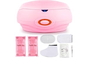 AYITOO Bagno di paraffina Bagno di cera per mani e piedi con accessori Bagno di paraffina Bagno con cera di paraffina e pennello, Nutre la Pelle con Umidità - Rosa