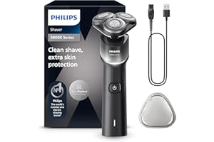 Philips Golarka Elektryczna z Serii 5000X, Golenie na Mokro i Sucho, Technologia Skin Protect, Elastyczna Głowica 360, 1 godz. Ładowania/5 min., Quick Charge, P-Cap, Srebrny, Model X5004/00