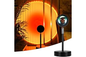 Mydethun Sunset Projection Lamp - 180-Degree Rotation - Night Light Projector - USB Cable - Floor Stand - Romantic Light for Home, Party & Bedroom Decor (Sunset Red)