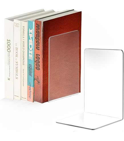 Lot De 6 Serre-livres En Acrylique Transparent – Dimensions 17,5 × 12 × 11,5 Cm, Avec 4 Marque-pages Inclus - 9