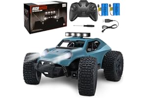 Kizeefun Ferngesteuertes Auto, 2.4Ghz 1/20 RC Auto Geländewagen 20 km/h Alle Gelände, Elektrisches Spielzeug, Offroad mit 2 AKKU 50min Spielzeit und LED Scheinwerfer, Geschenk für Kinder