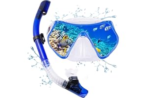 CLUHERTVY Adult Snorkeling Gear Snorkel Set with Dry Top System 180 Degree Panoramic Snorkel Mask,Snorkel Mask Set Leak-proof