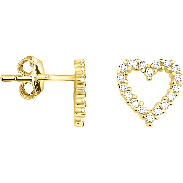 SOFIA MILANI Damen Ohrringe 925 Sterling Silber - Herz Ohrhänger Vergoldet - Hypoallergen & In Geschenkbox