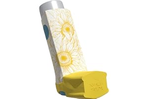 The Inhaler Tailor Cover for Ventolin and Shorter Style Inhalers in Over 30 Designs – Vegan Leather Case for Kids and Adults – Handmade in England (Sunflowers, Ventolin Style)