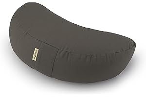 basaho WEDGE Zafu Meditation Cushion | Organic Cotton | Buckwheat Hulls | Removable Washable Cover