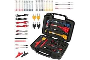 LUTIFIX 68PCS Multimeter Test Leads Kit, Automotive Circuit Test Lead Kit with Replaceable Wire Piercing Probes, 32A/1000V Alligator ClipsTerminals,Acicular Probe,Banana Plug Adapters,Volt Meter Leads