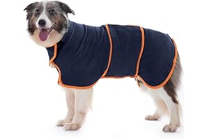 HezzLuv Hundebademantel Ultra Saugfähig Mikrofaser Hunde Trockenmantel für Schnelles Trocknen, Weiches Doppel-Layer Hundehandtuch für Welpen & Erwachsene Haustiere Katzen