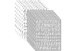 LOREC 14 Fogli 1176 Pezzi Adesivi Lettere Alfabeto Lettere Adesive in Vinile Numeri Adesivi Stickers Lettere Adesive Adatti per Decorazioni Regalo, Album Fotografici, Biglietti di Auguri, DIY Scrapbooking